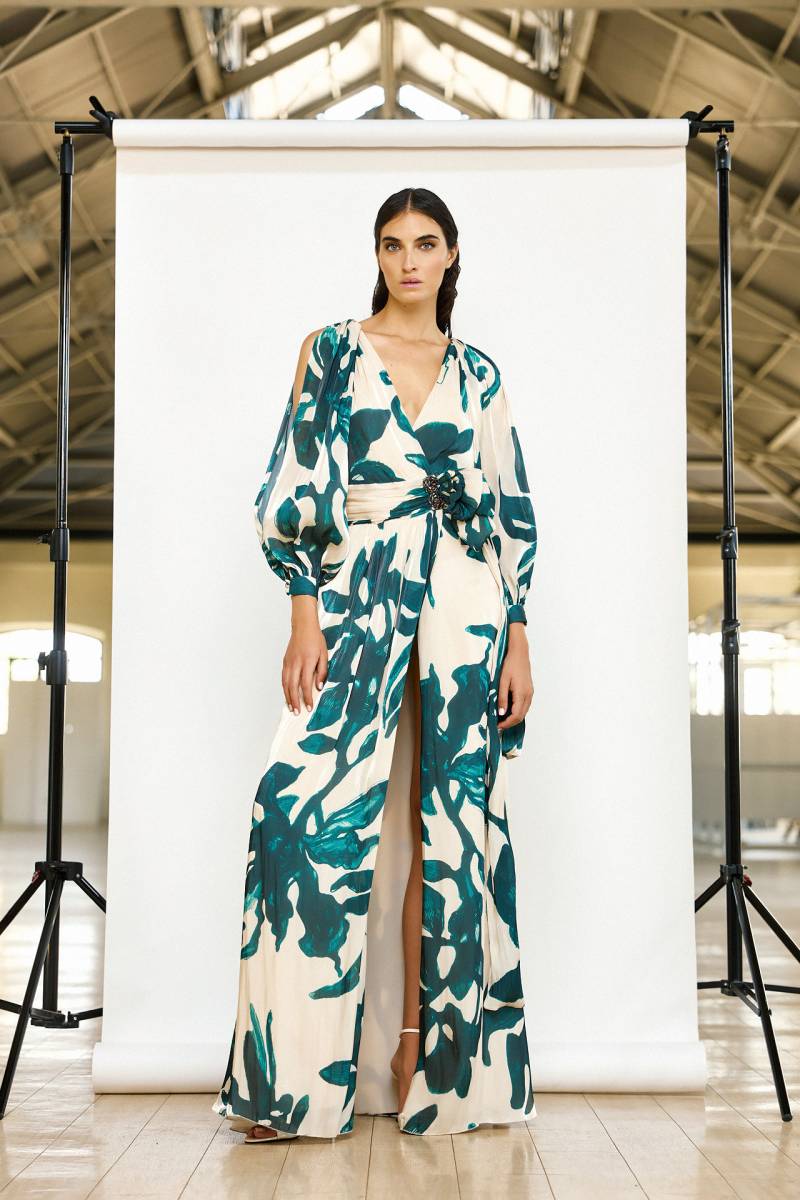 Robe longue de cérémonie avec imprimé pour le mariage champêtre de ma fille à Aix en Provence prés de Marseille